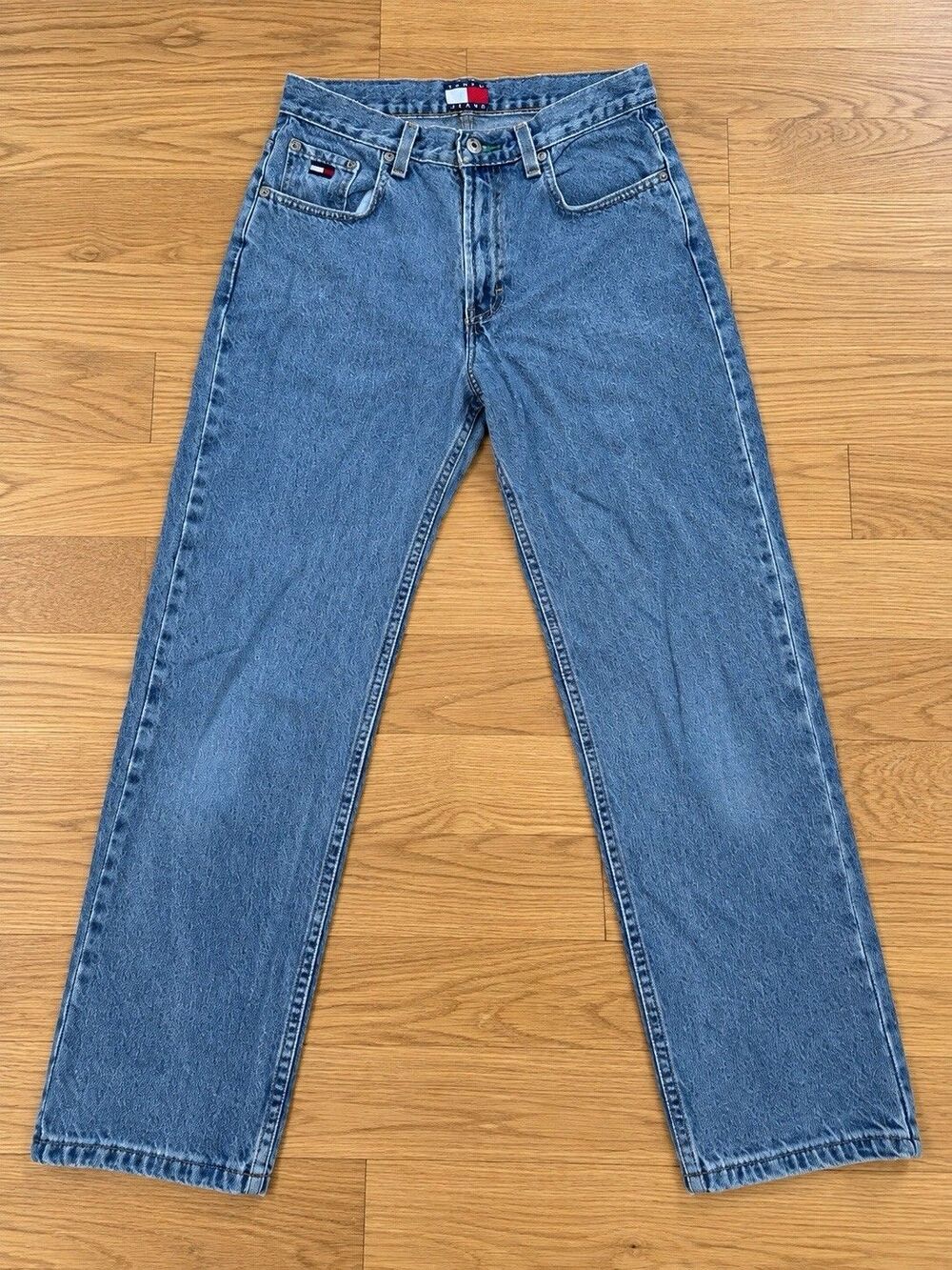 Vintage Tommy Jeans Perfect T Jean Big Flag W29 L32 High Rise Straight Leg 8/26
